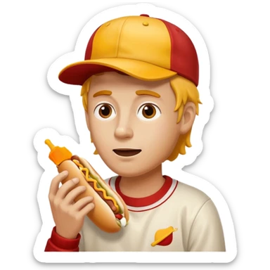 hotdog eating man sticker