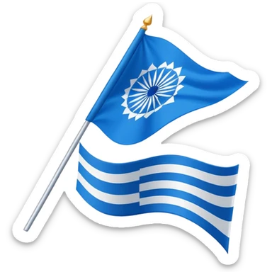 blue flag with ashika chakra in middle  sticker