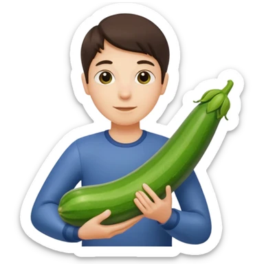 peppermint carrying a zucchini sticker