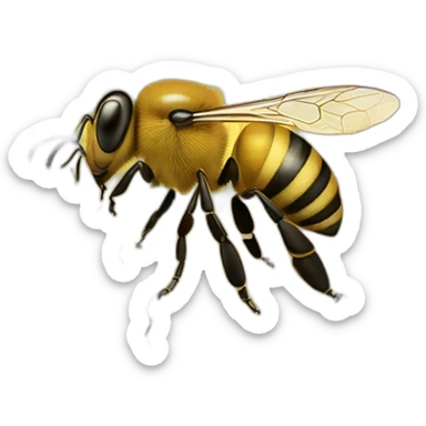 Honeybee on honeycomb sticker