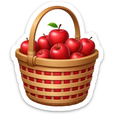 an apple in a basket sticker