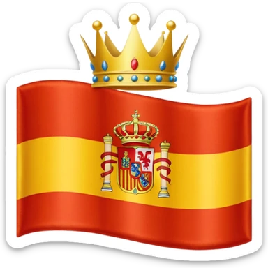 Spain flag with a golden crown sticker
