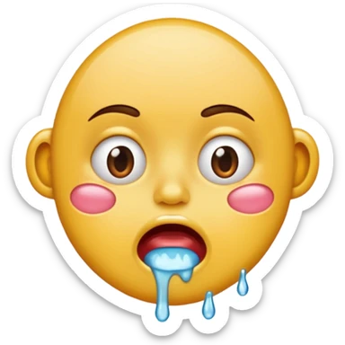 drooling saliva and spit dripping out of mouth only sticker