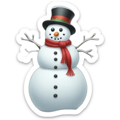 full body christmas snowman sticker