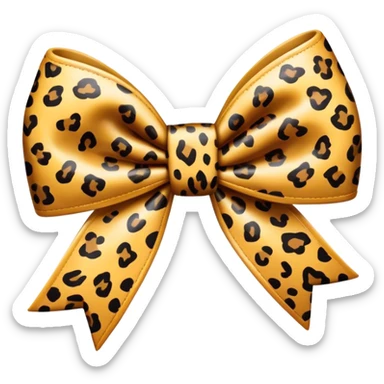Leopard bow sticker