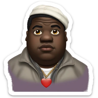 Notorious BIG with heart eyes sticker