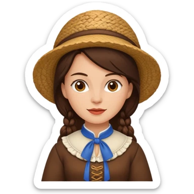 brunette woman with traditional brown dutch clothing sticker