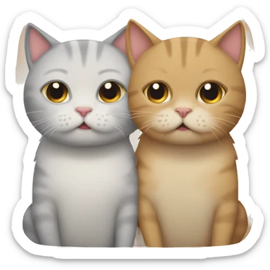 two tired cats  sticker
