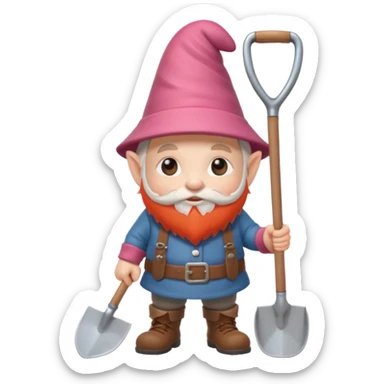 gnome with shovel sticker
