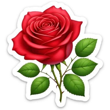 Realistic rose of Berry red color in glamour style sticker