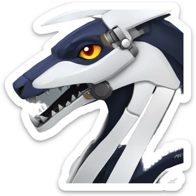 Edgy Anthro Futuristic Mechanical Sergal-raptor-nargacuga-vernid sticker