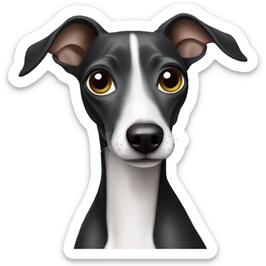 Black Italian greyhound sticker