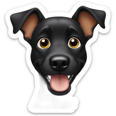 black dog with big ears sticker