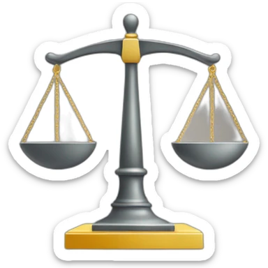 Justice scale with pinpoint sticker