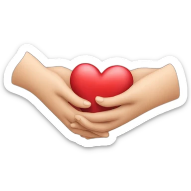 Lovers with heart in hands sticker