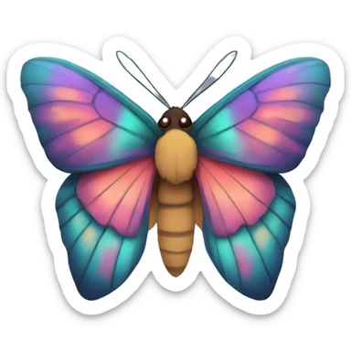 Make a beautiful moth very colorful  sticker