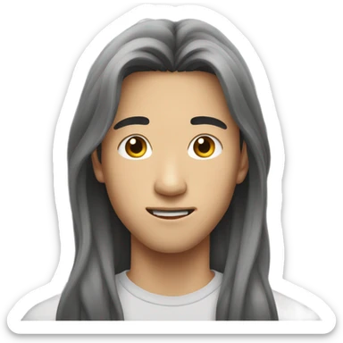 Teenage asian man with long hair sticker