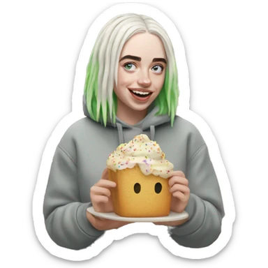 billie eilish enjoying some local bakery treats sticker