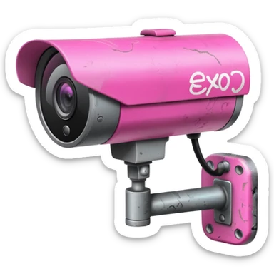 Security Camera pink with graffity sticker