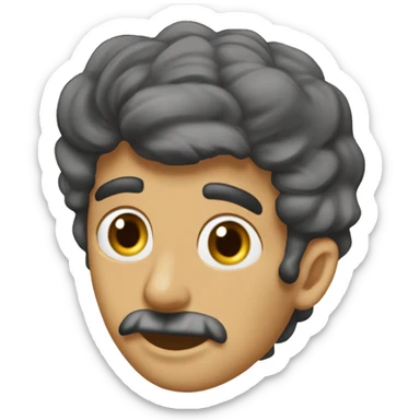 یه دختر عینک سفید با لباس آبی پوت برنز و پشونی جوی و موهای آبی و مشکی sticker