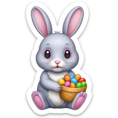 rabbit with candies sticker