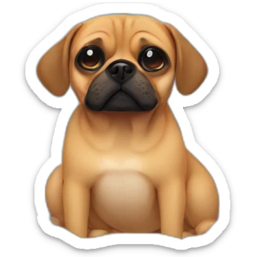 Puggle in bed sticker