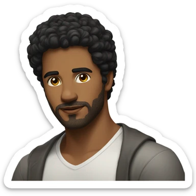 black haired stubble male portrait, masterpiece, hd sticker