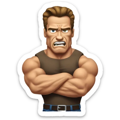 angry arnold schwarzenegger physique sticker