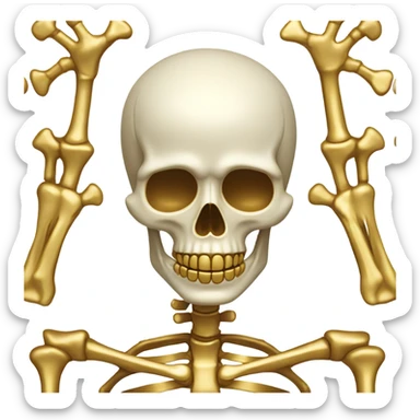 Skeleton made out of gold sticker