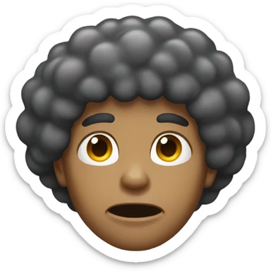 Big lightsking guy with afro crying sticker