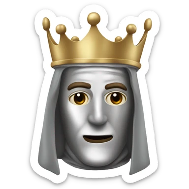 king baldwin IV in silver full face mask up sticker