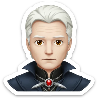 Van Helsing (male) from Dracula with white hair sticker