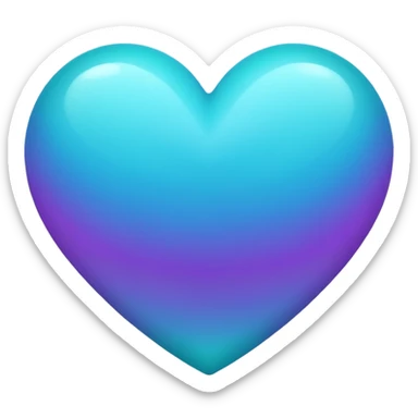 purple turquoise gradient heart sticker