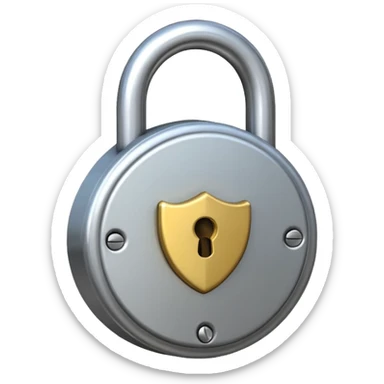 padlock emoji, open to the right, classic emoji style sticker