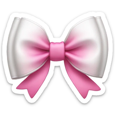 Pink and white bow sticker