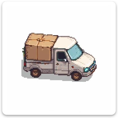 courier truck, side view sticker