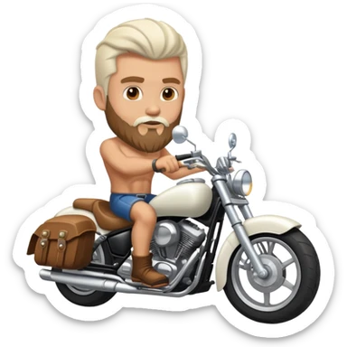 white buff bearded guy on a motorcycle sticker