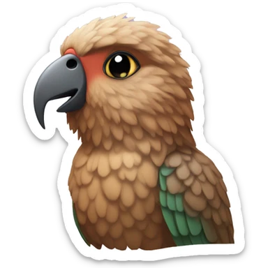 Kea bird with take care image sticker