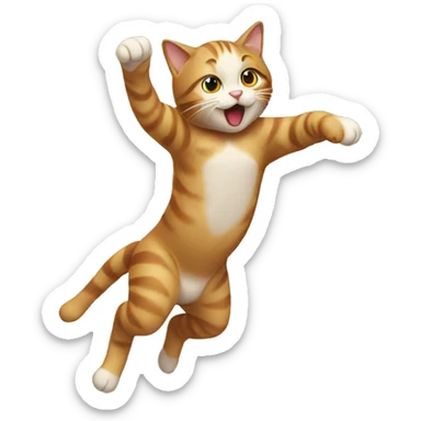 Cat doing back flip sticker