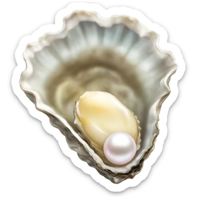 Oyster with pearl inside sticker