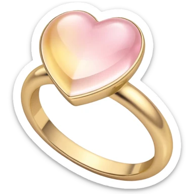 A ring with a small stone heart in soft pink, beige and yellow pastel colors sticker