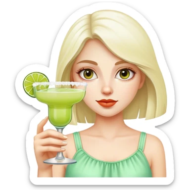 Pale girl drinking a margarita  sticker