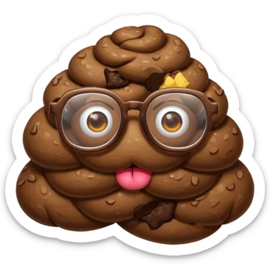 Poop with glasses sticker