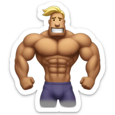 C bum flexing muscles sticker