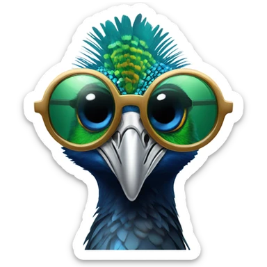 Peacocks with sunglasses  sticker