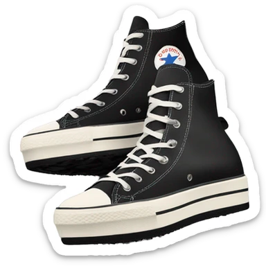Black platform converse platform shoes hike  sticker