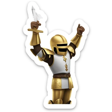 Golden Knight victory celebration hands up sticker