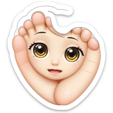 A foot With Anime Eyes in Chibi Sticker style sticker