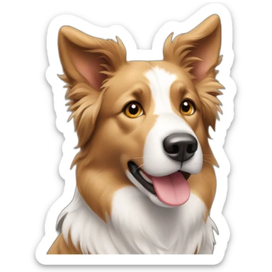 Border collie black and tan short haired ears up sticker