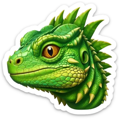 iguana's face  with the eyes that have like swirls sticker